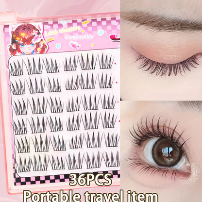 [ACENo need for glue False Eyelash] 60 Cluster Comfort Lash Extension Kit Natural Manga False Eyelash Beginners