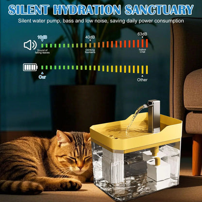 Cat Water Fountain Auto Filter Transparent  Drinker USB Anti-Dry Burning Recirculate Filtering Water Dispenser with Pump