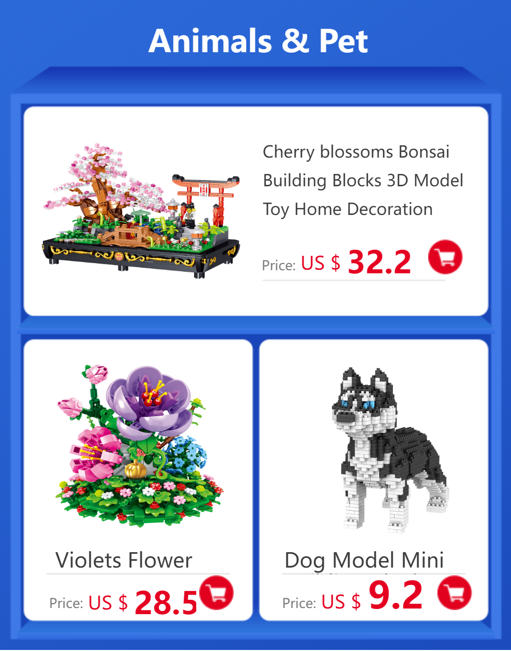 KNEW BUILT Dachshund Dog Model Micro Mini Building Blocks Set Educational Recreation Toys Pet Lover Gift Decoration Bricks