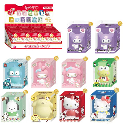 JANDOOM Sanrio Kuromi Hello Kitty Pochacco Cinnamoroll Melody Anime Figure Rice Grain Doll Peripheral Model Blind Box Toys Gifts