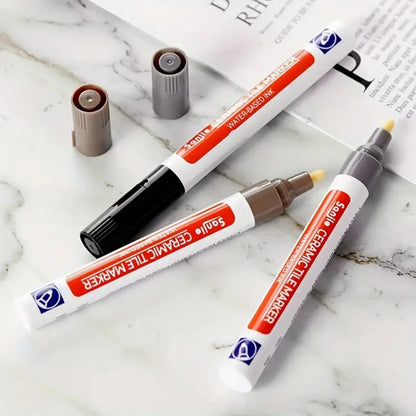 1Pcs Waterproof Ceramic Tile Grout Marker Pen, White Tile Repair Pen with Anti-Mold Filler, Bathroom Floor Tile Gap Cleaning Pen