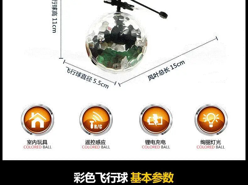 Led Light Luminous Flying Ball Toys Electric Float Flight Balls Electronic Infrared Induction Aircraft Helicopter for Kids Gift