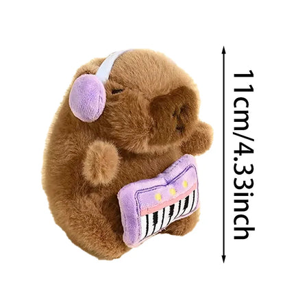 Kawaii Plush Capybara Keychain Pendant Music Band Cartoon Capybara Plush Toy Capybara Plush Doll for Backpacks Accessory Getaway