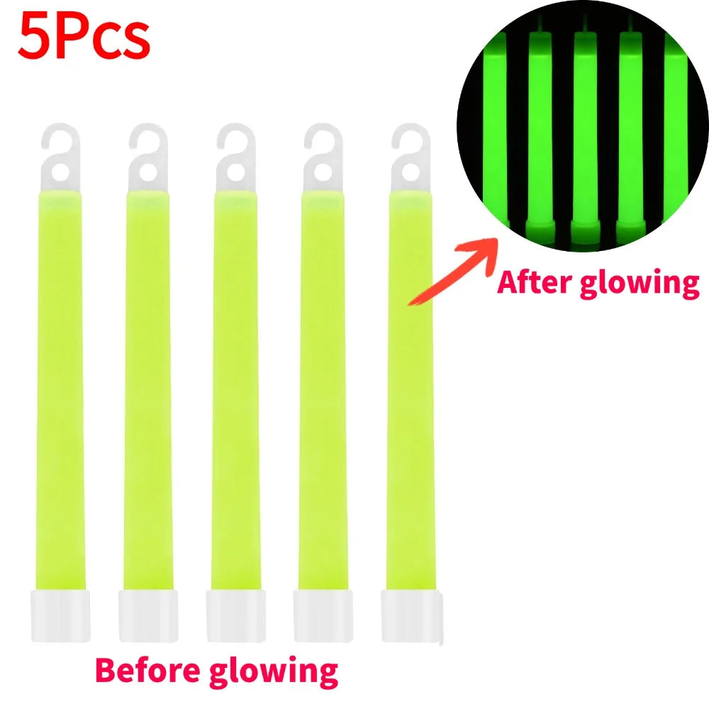 6 Inch Survival Kit Military Glow Light Sticks Walking and Hiking Camping SOS Gear Outdoor Military Equipment Camping Supplies