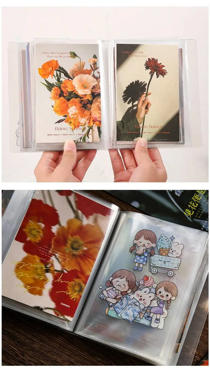 40pcs/book A6 Storage Booklet Simple Large-Capacity Waterproof Photo Storage Book High Quality PP Material