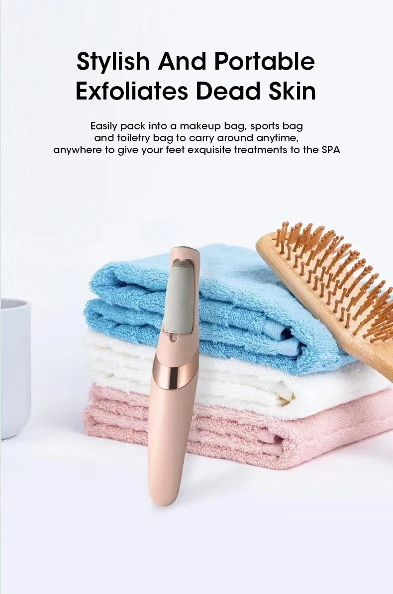 NEW in USB Electric Dead Skin Pedicure Automatic Foot Grinder Rechargeable Roller Feet Pedicure Tool with Removable Roller Heads