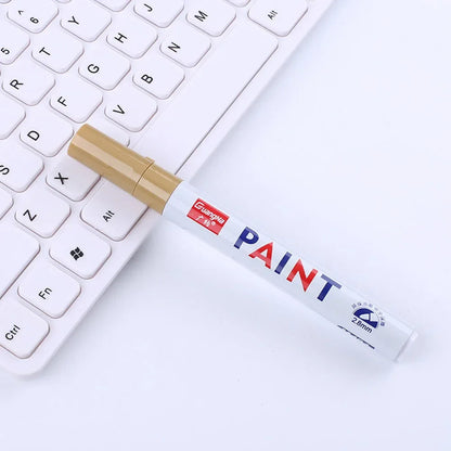 Car Paint Pen Waterproof Car Wheel Tire Oily Painting Mark Pen Auto Rubber Tyre Tread CD Metal Permanent Paint Marker