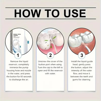 Portable High-Pressure Oral Irrigator - Manual Tooth Cleaner with Grip, Nozzle Attachment for Gum Health