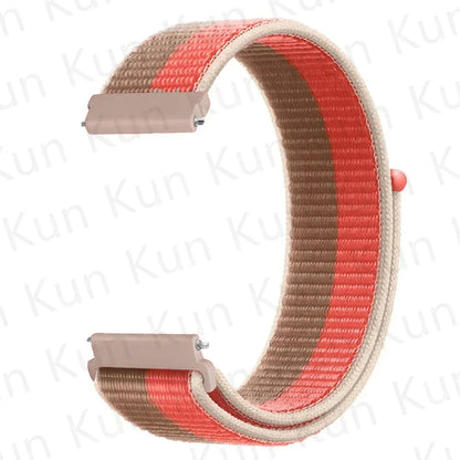 20mm 22mm Band For Samsung Galaxy Watch 6/5/4/5pro/4/6 Classic/active 2 Nylon loop sport bracelet huawei watch GT 4-2-2e-3 Strap