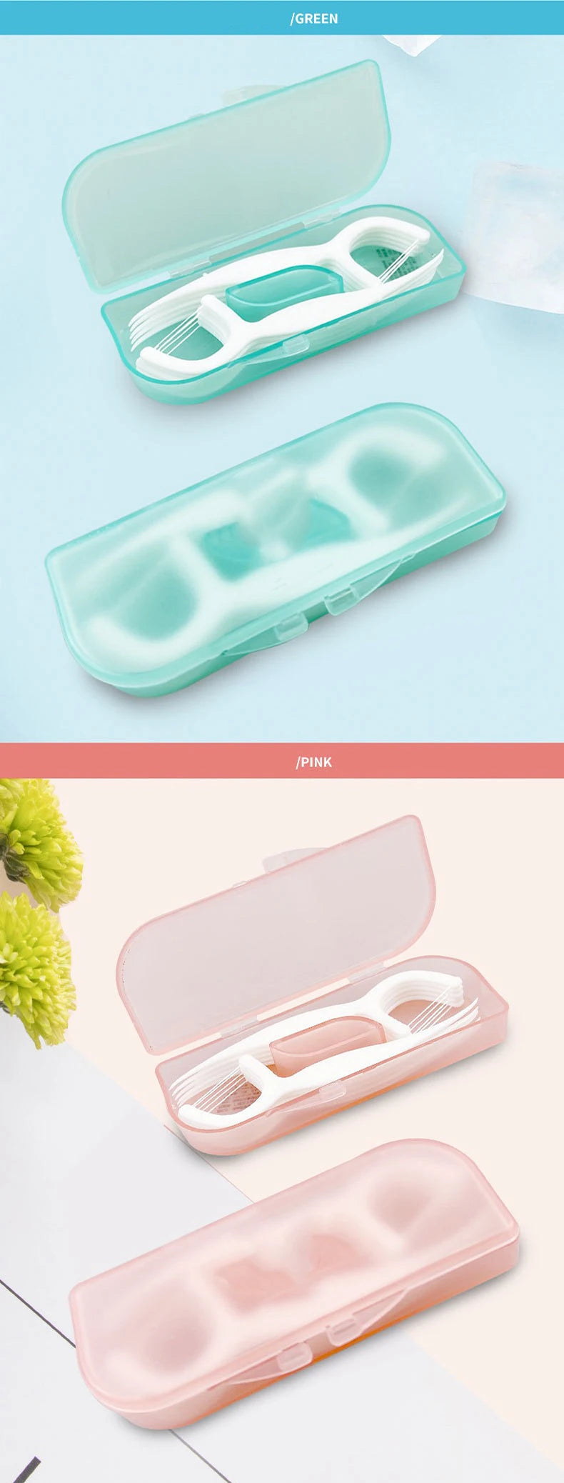 1PC - Fashionable and Convenient Dental Floss Stick Carrying Case - Comes with 10PCS Dental Floss