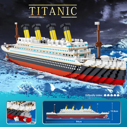 KNEW BUILT 6 Kinds Titanic Model Cruise Ship Building Block for Adult Micro Mini Brick Toy Perfect Gift Entertainment Decoration
