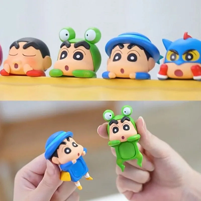 6pcs Anime Figure Xiaoxin Screen Lying Style Blind Box Kawaii Car Ornament Cartoon Figure Display Decor Craft Toys Festival Gift