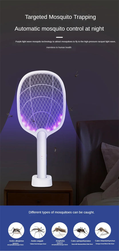 Mosquito Killer Lamp USB Rechargeable Electric Foldable Mosquito Killer Racket Fly Swatter Repellent Lamp Zapper Insects Racket