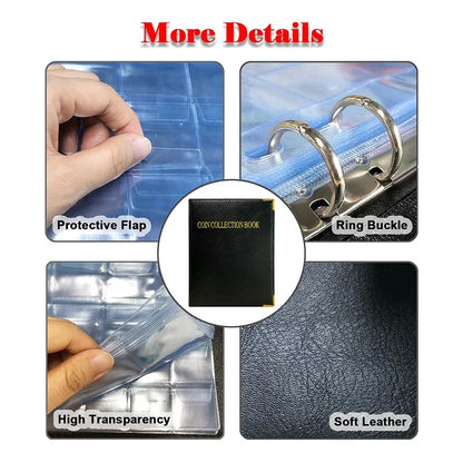 480/120 Coins Storage Book Commemorative Coin Collection Album Holders Collection Volume Folder Hold Multi-Color Empty Coin