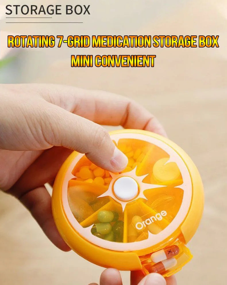 1pc Seven Grid round Box Sealed Medicine Packaging Box, One Week Medicine Storage Box, Carry Small Medicine Box with You
