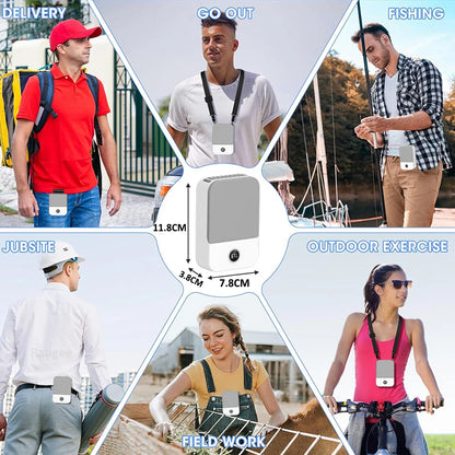 Waist Fan Portable Outdoor Mini Hanging Neck Fan 3 Gear Strong Wind Bladeless Waist Neck Fan Air Cooler USB Fan 2000Mah