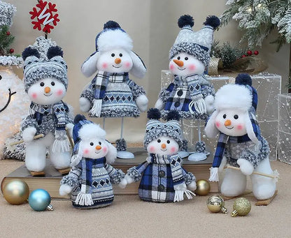 New Year Valentine's Day Plush doll toy cute skiing rocking snowman decorations plush toy holiday party house gifts for girl