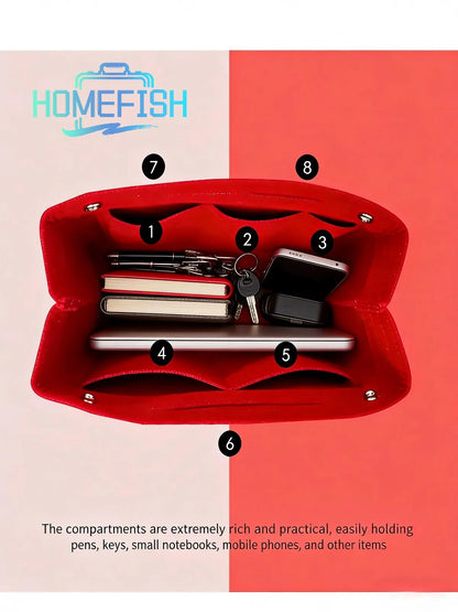 HOMEFISH Multifunction Insert Makeup Bag Women Travel Inner Purse Cosmetic Bags For Ladies Portable Storage Organizer Tote 2024
