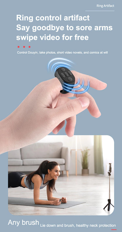 Wireless Bluetooth Mobile Selfie Lazy Artifac Tiktok Remote Control Ring Mobile Phone Bluetooth Controller t For Xiaomi Apple