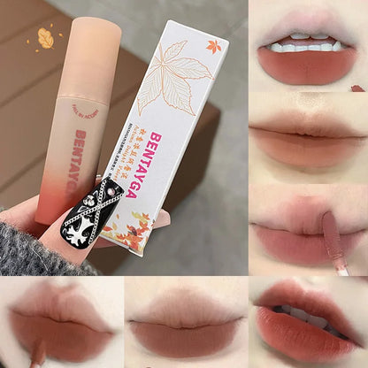 BENTAYGA Autumn Velvet Lip Mud — Matte Finish, Skin-Tone Enhancing Lip Tint, Versatile Nude Makeup, Budget-Friendly for Students