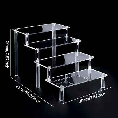 1-5 Tier Acrylic Display Stand Perfume Doll Clay Figurine Blind Box Storage Rack Transparent Ladder Makeup Organization W-2