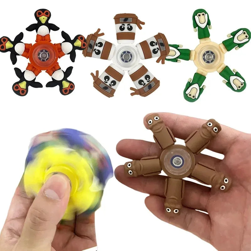 Italian Brainrot Tung Fidget Spinner Chain Toy Deformed Antistress Hand Spinner Vent Toy Adult Stress Relief Fidget Sensory Gyro