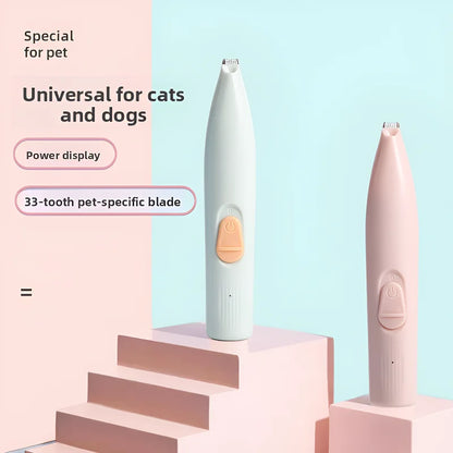 Pet electric clipper, pet foot hair trimmer, 360 ° pet hair trimmer, pet beauty and hairdressing trimmer, USB charging 500mah