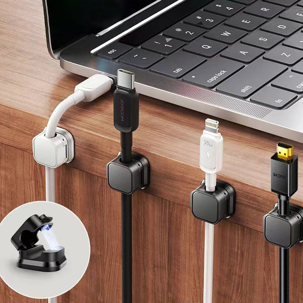 12/ 6PCS Magnetic Cable Clips Cable Smooth Adjustable Cord Holder Under Desk Cable Management Wire Keeper Cable Organizer