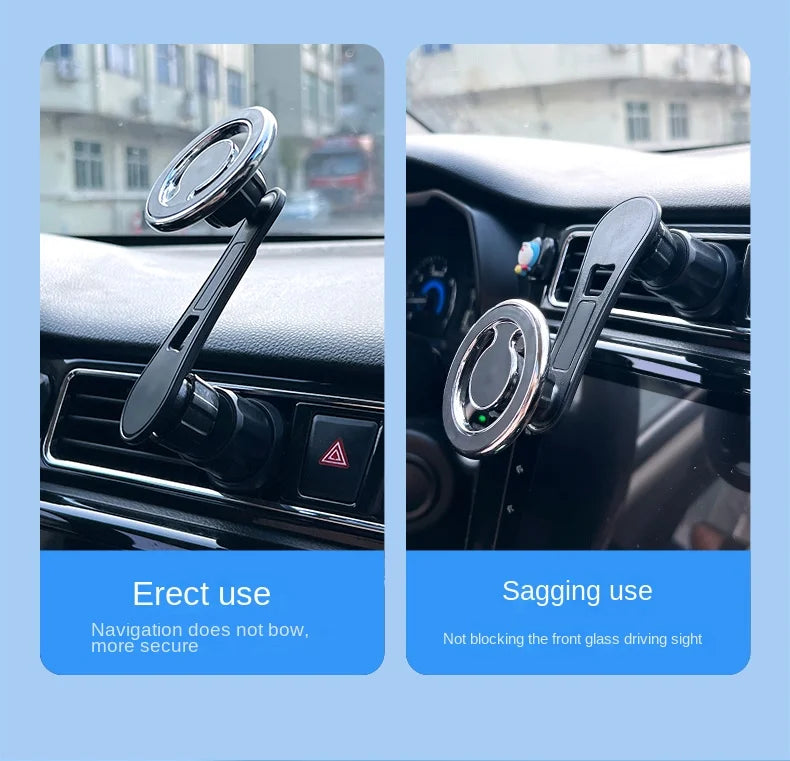 Magnetic Car Phone Holder Stand Universal Mount for iPhone 15/14/13 Samsung Support Bracket GPS Compatible with MacSafe