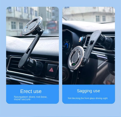 Magnetic Car Phone Holder Stand Universal Mount for iPhone 15/14/13 Samsung Support Bracket GPS Compatible with MacSafe
