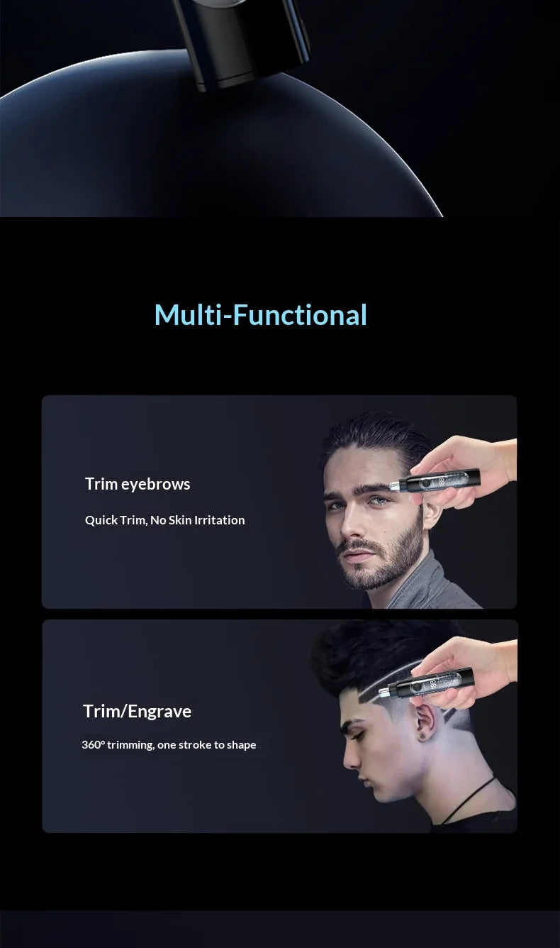 Portable Nose Ear Hair Trimmer Electric Clipper for Men Women Rechargeable Painless Hair Removal Kit