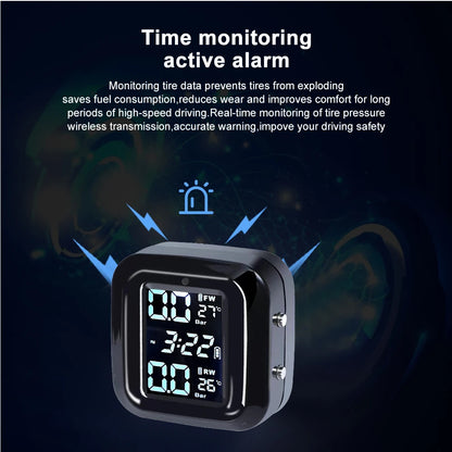 Motorcycle Tire Pressure Sensors Moto TMPS Tire Pressure Monitoring System 2 Wheel Tyre External Sensor for Motorbike Bicycle