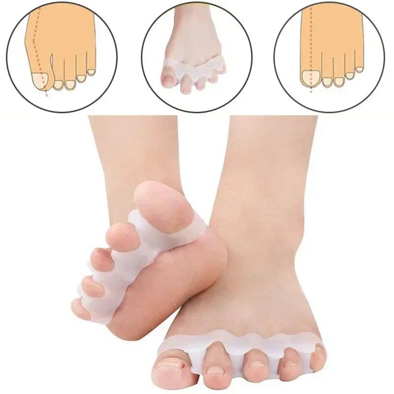 Silicone Toe Separators Correcting Bunions and Restoring Toes Toe Spreaders Toe Straightener for Overlapping Toes Foot Care Tool
