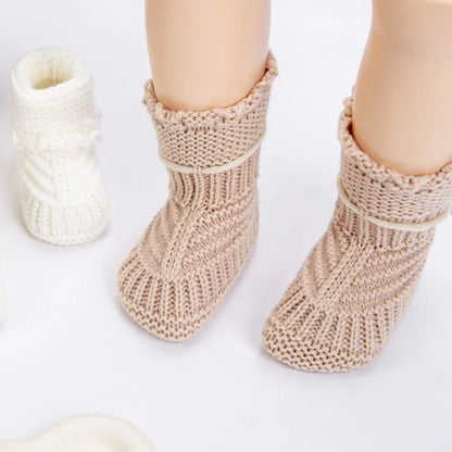 2Pcs/Pair Baby Knit Socks 0-12M Solid Cochet  Walking Socks Newborn Photography Prop Infant Birthday Gift Handmade Boutique Sock