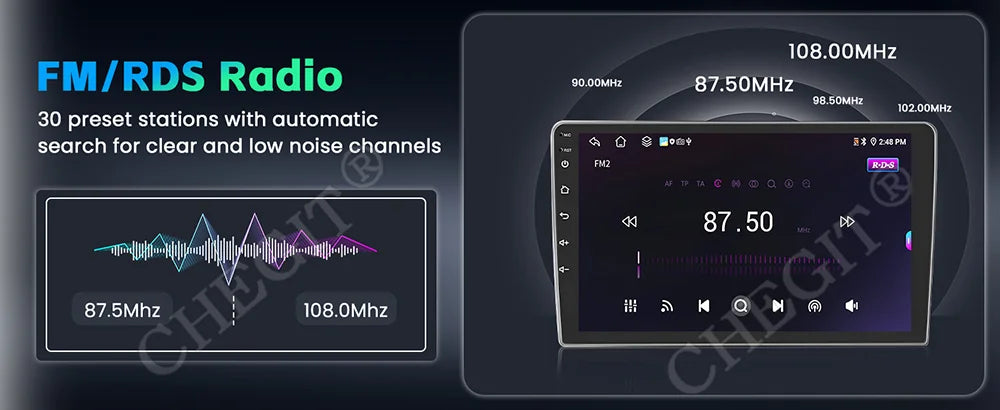 7 9 10"2 Din Car Audio Android 13 Android auto Wireless Carplay 64G Automotive Multimedia Player BT GPS Car intelligent Systems