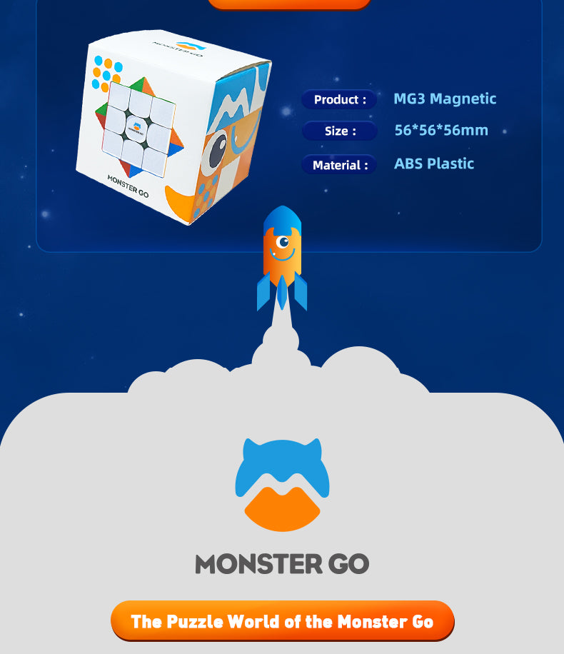 GAN Monster GO 3x3 M EDU Magnetic Magic Speed Cube Stickerless Professional Fidget Toys GAN MSG EDU 3X3 Cubo Magico Puzzle