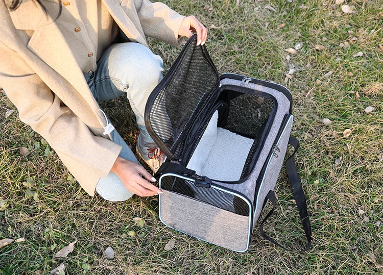 Pet Carrier Bag Foldable Small Dog Charter Carrying Cat Out Bag Expansion Pet Bag Mesh Breathable Expansion Foldable Handheld C