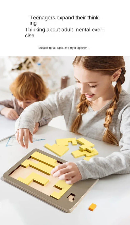 Wooden Geometric Puzzles Challenge Impossible Brain Burning Decompression IQ Mind Brain Teaser Jigsaw Puzzle for Adults Kids