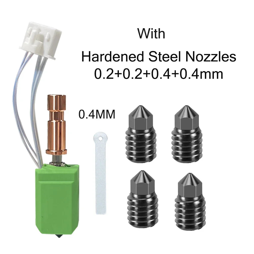 Full Metal Hotend For kobra s1 hotend upgraded 200k Thermistor 2.0 Version Hotend For Kobra S1/S1 Combo 0.2/0.25/0.4/0.6/0.8mm