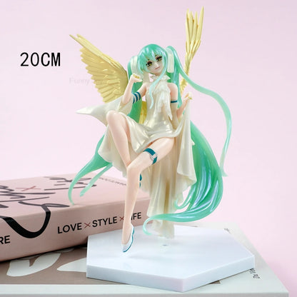 Anime Figure Cherry Blossoms Dress Action Figures Kawaii Swimsuit Vocaloid PVC Collectible Model Toys Girl Gift