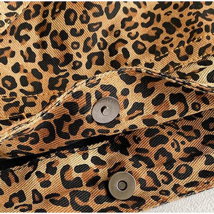 Vintage Leopard Print Women's Handbag Fashion Large Capacity Leopard Print Canvas Bag Underarm Bag Large Shopping Bag Women' Bag
