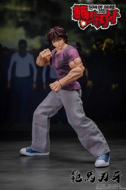 1/12 Scale Anime Baki Hanma Oni Action Figure Real Man Assembly Model Figurine Office Desktop Decoration Ornaments Boy'S Gifts