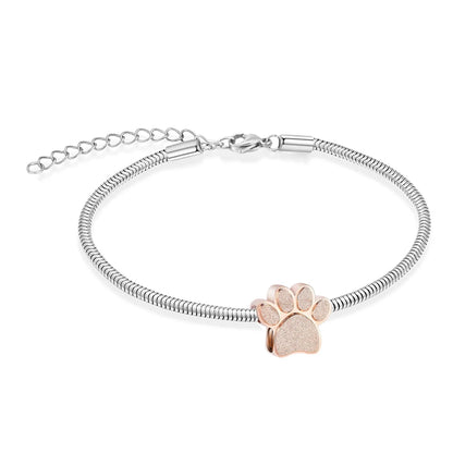Cremation Jewelry Stainless Steel Adjustable Bangle Memorial Paw Print  Bracelets Ash Holder for Pet Keepsake Jewelry