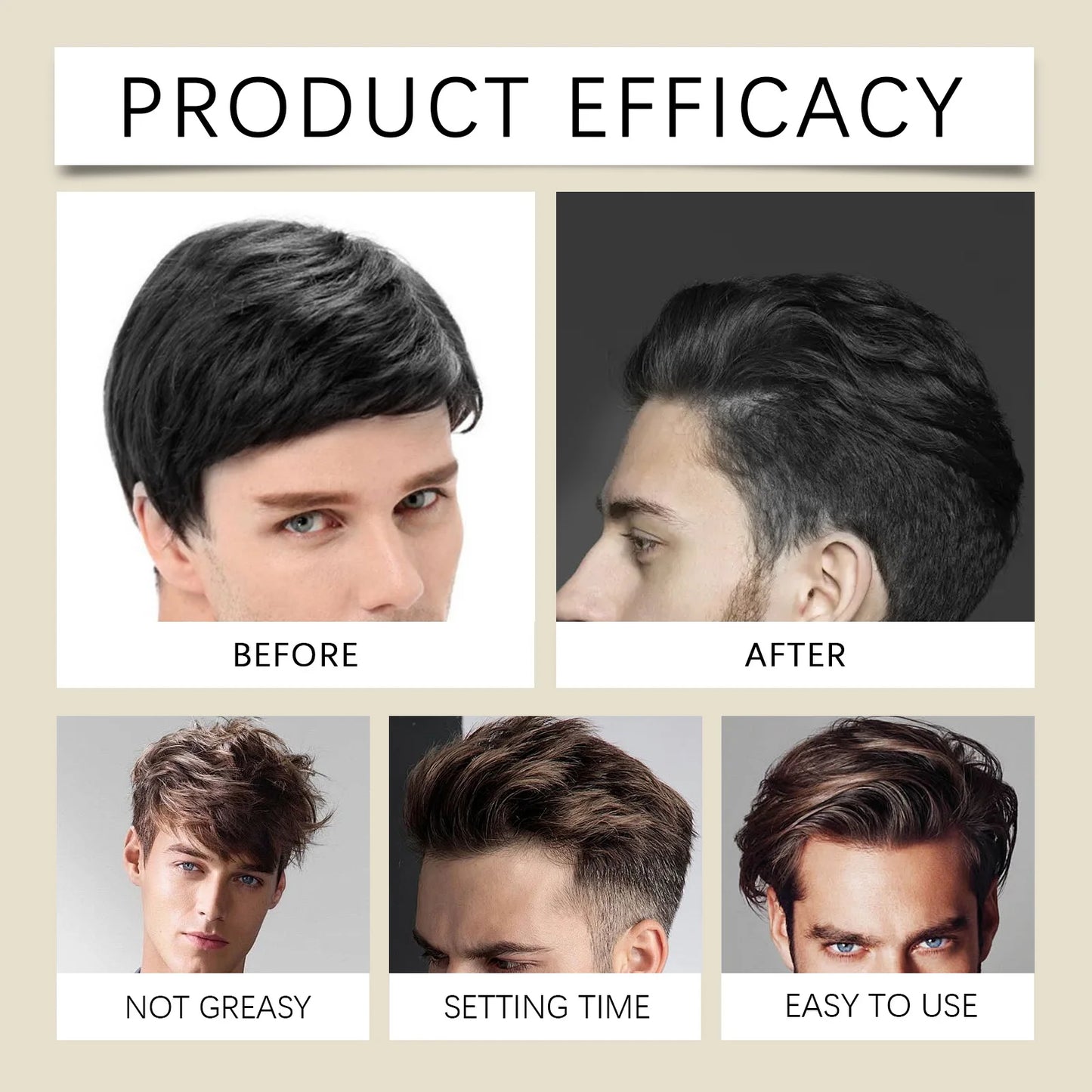 Long Lasting Stying Wax Fluffy Hair Pomade Wax Keep Hair Oil Edge Control Barbershop Tools Salon Hairdressing Mud Hair Styling