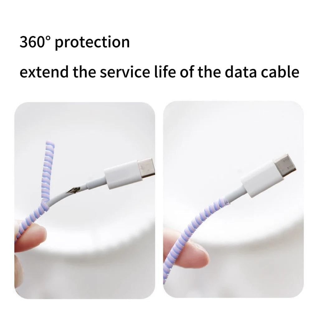 1.4m Cable Protector Winder For USB Charging Data Cable Wire Protection Cover Protect Data Cord Protector Cable Organizer