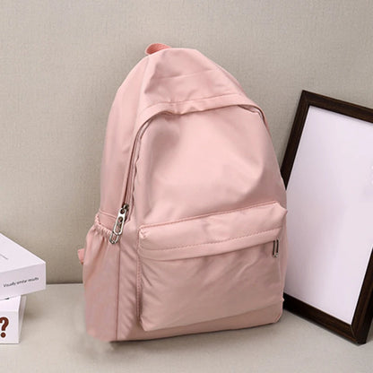 Lightweight Solid Color Backpack for High School Students Multifunctional Casual Bag School Travel Daily Use Simple Design
