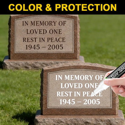 Golden Tombstone Marker Inscription Restoration Pen,  Weatherproof Tracing Pen Quick-Dry Touch Up Paint Pen for Granite Stone