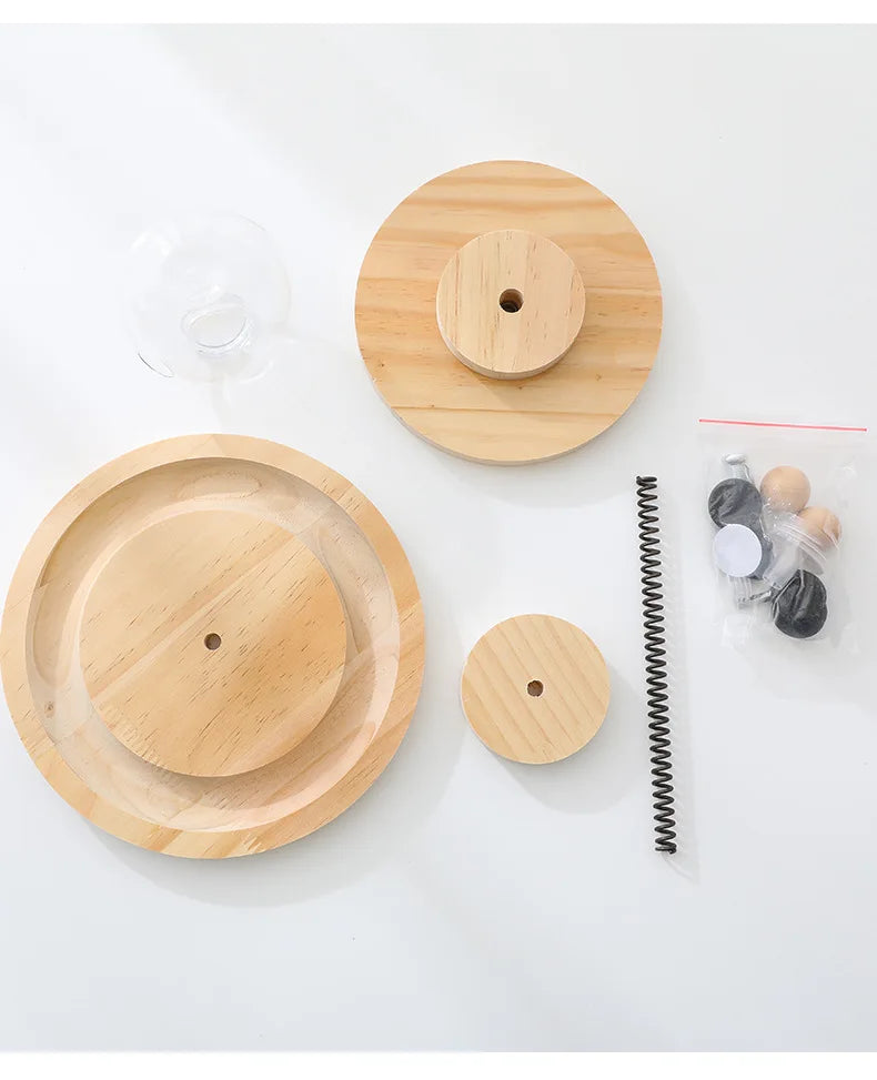Wooden 2/3 Levels Pet cat Toy Tower Tracks Disc cat Intelligence Amusement Triple Play Disc Cat toys ball Training Toys