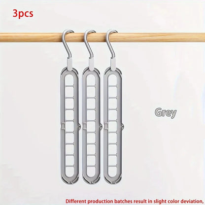 Plastic Multifunctional Hangers Heavy Duty Space Saving 9 Holes Clothes Organizer for Bedroom Cabinet Wardrobe Home Storage Use