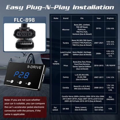 Racing Power Accelerator Controller Plug Play 9-Drives Electronics Throttle Controller Car Pedal Booster Tuning Parts Accessory